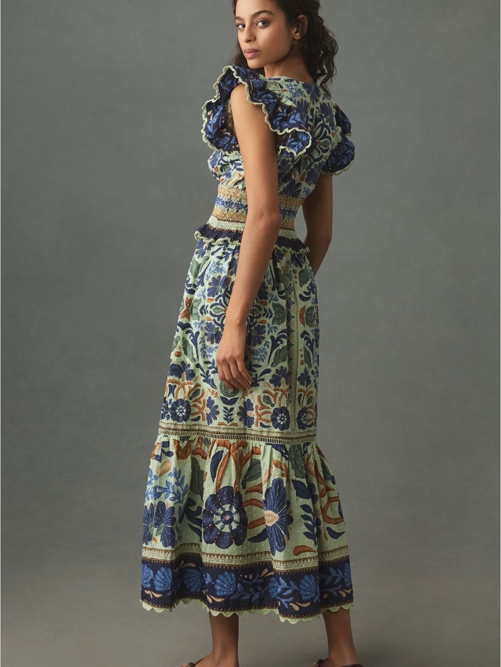 FARM Rio Ocean Tapestry Green Maxi Dress - Picture 2 of 8